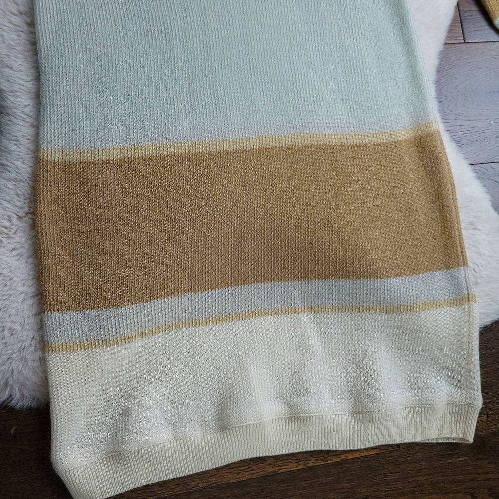 Missoni Colorblock Metallic Stripe Ribbed Cashmere Sweater Dress - Picture 10 of 14